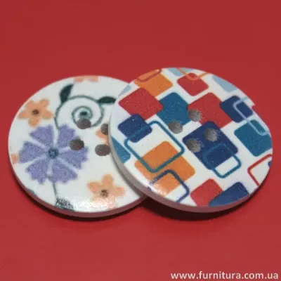 Гудзик дерев'яний круглий D30мм (біл.)