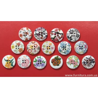 Гудзик дерев'яний кругла біла