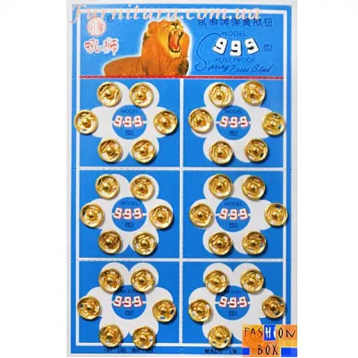 Кнопка пришивна на листах D10мм золото