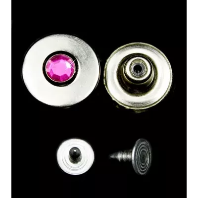 Пуговица джинсовая D17 с камнем на ножке.