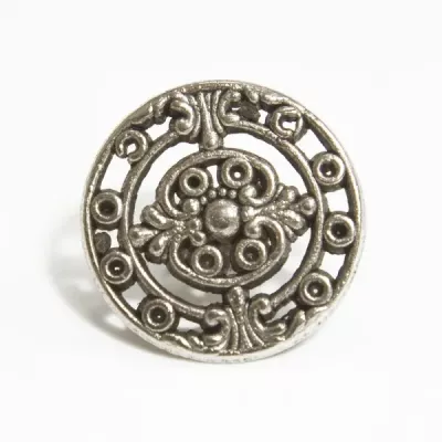 Ґудзик металевий срібло,16 мм