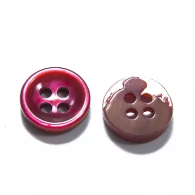 Гудзик черепашка малинова, 10 мм