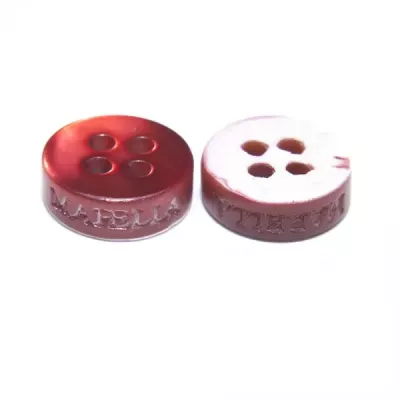 Пуговица красная ракушка, 10 мм 