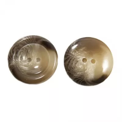 Пуговица бежевая + коричневый, 30 мм