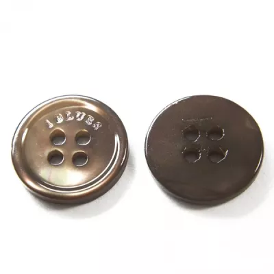 Гудзик черепашка коричнева, 16 мм