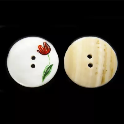 Гудзик білий черепашок, 28 мм