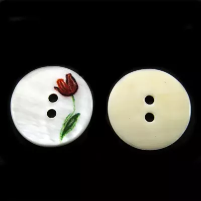 Гудзик білий черепашок,18 мм