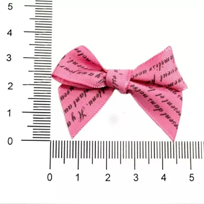 Аплікація бантик рожевий 3х5 см