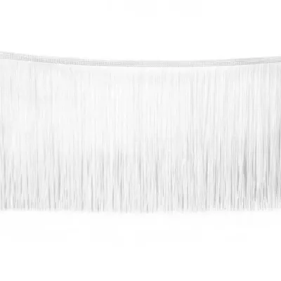 Бахрома танцювальна 15 см біла, боб. 10м.