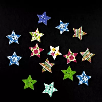 Дерев'яний декор зірка, 25х25 мм