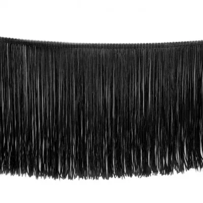 Бахрома танцювальна 20 см чорна, боб. 10м.