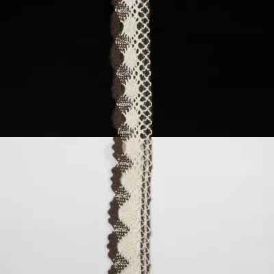 Кружево кроше мультіколор натуральное + кава, 3 см