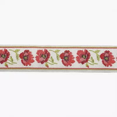 Стрічка декоративна маки, 3.5 см