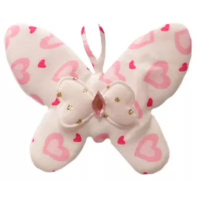 Бабочка с сердечками Нашивка объемная 