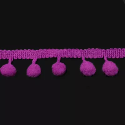Стрічка з помпонами ягідна, 2 см