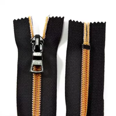 Блискавка Lux чорна+бронза, 20 см