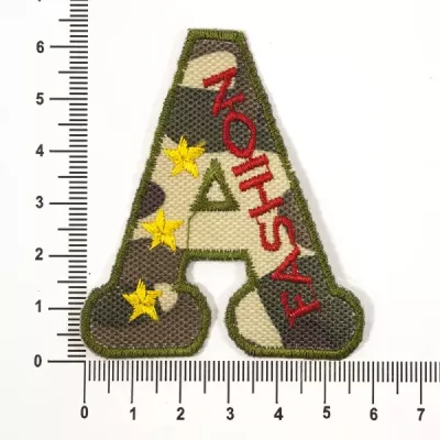 Аппликация пришивная буква А камуфляж 