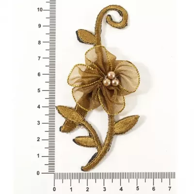 аппликация клеевая ветка с цветком коричневая  