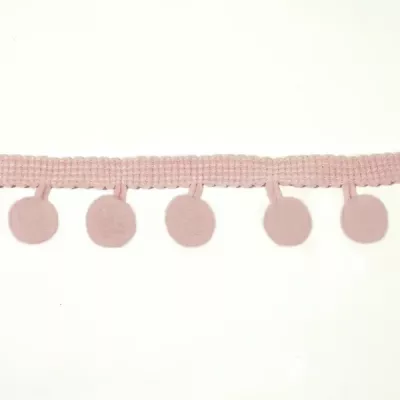 Лента с помпонами розовая, 2см