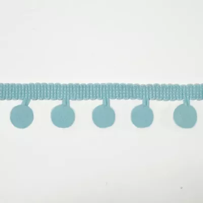 Лента с помпонами голубая, 2см 