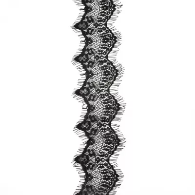 Кружево Zira шантильи, черное 5-6 см