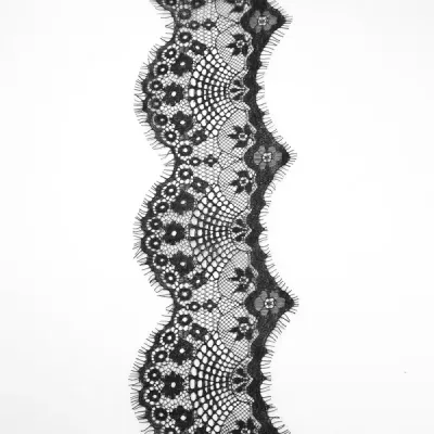 Кружево Zira шантильи, черное 8-10 см