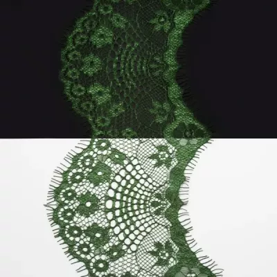 Мереживо Zira шантильї, зелене 8-10 см