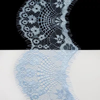 Мереживо Zira шантильї, блакитне 8-10 см