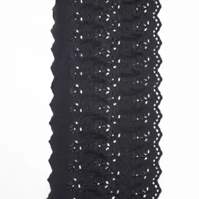 Мереживо арт Н615 чорне(прошва) шир. 14 см (боб. 9 м)