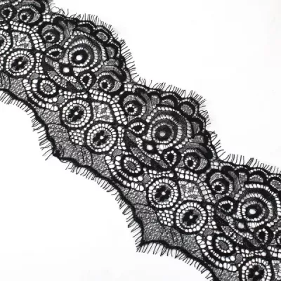 Кружево Zira шантильи, черное  8-10 см
