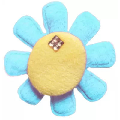 Ромашка з блакитними пелюстками Нашивка об'ємна