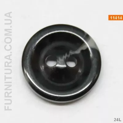 Гудзик чорний, 16 мм