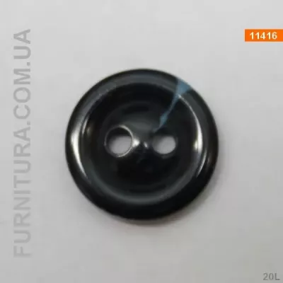 Гудзик чорний, 12 мм