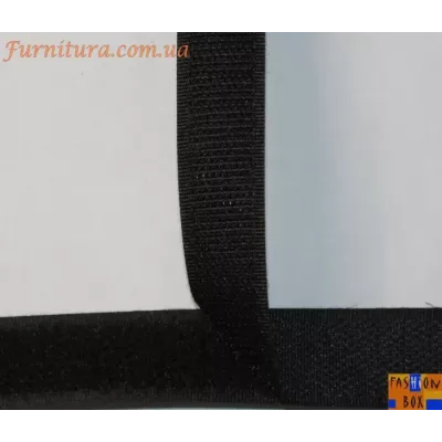 Липучка (текстильна застібка) чорна, 2 см