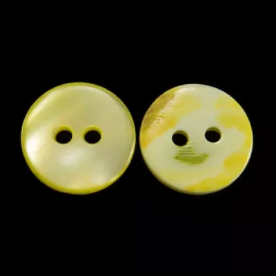 Ґудзик черепашка жовта, 14 мм