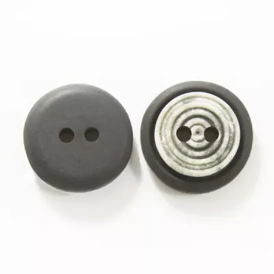 Гудзик пластик сіро-білий, 16 мм