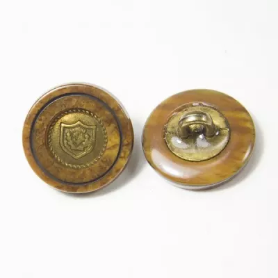 Гудзик коричнево-латунний, 16 мм