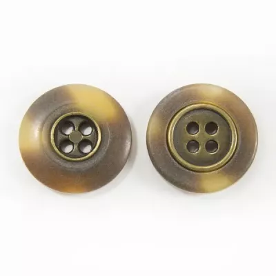 Пуговица коричнево-латунная, 20 мм 