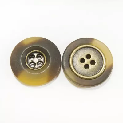 Ґудзик коричнево-латунний, 20 мм