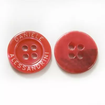 Пуговица красная, 16 мм