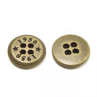 Ґудзик золотий метал, 14 мм
