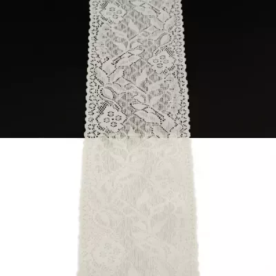 Мереживо Італія айворі з силіконом, 9 см