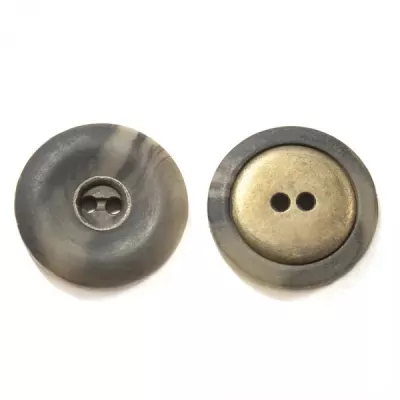Пуговица серо-золотая, 20 мм 