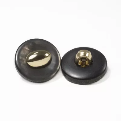 Гудзик чорний + золотий, 16 мм